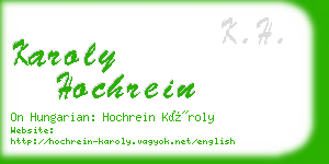 karoly hochrein business card